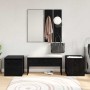 Conjunto de muebles de recibidor con cajón 4 pcs Roble negro
