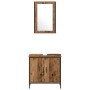 Juego de muebles de baño 3 pcs Marrón 80 x 30 x 60 cm