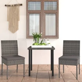 3-piece synthetic rattan gray garden dining set by vidaXL, Garden sets - Ref: Foro24-3065699, Price: 208,40 €, Discount: %