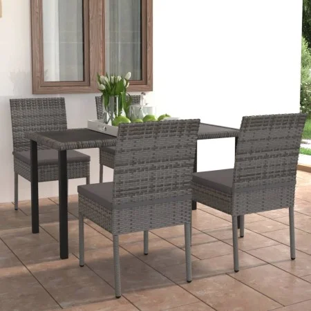 5-piece synthetic rattan gray garden dining set by vidaXL, Garden sets - Ref: Foro24-3065701, Price: 340,34 €, Discount: %
