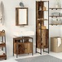 Juego de muebles de baño 3 pcs Madera vieja 33 x 33 x 185.5 cm
