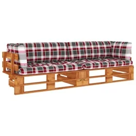 2-Sitzer-Palettensofa mit braun imprägnierten Kiefernholzkissen von vidaXL, Gartensets - Ref: Foro24-3066673, Preis: 243,32 €...