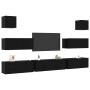 Conjunto de Gabinetes de TV 7 pcs Roble negro 100 x 30 x 30 cm