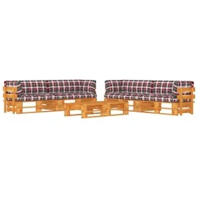 6-piece pallet furniture and honey-impregnated pine wood cushions by vidaXL, Garden sets - Ref: Foro24-3067033, Price: 627,16...