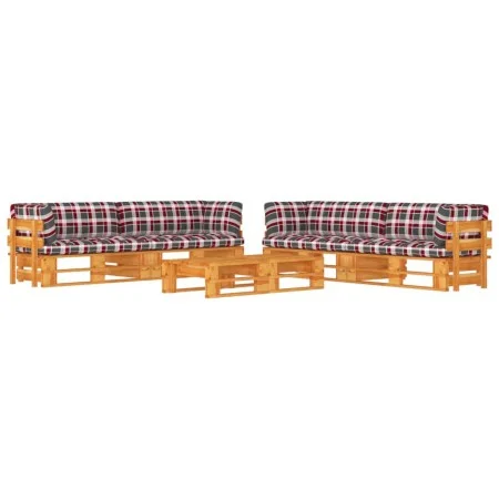 6-piece pallet furniture and honey-impregnated pine wood cushions by vidaXL, Garden sets - Ref: Foro24-3067033, Price: 627,16...
