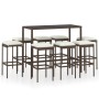 Gartenbar-Set 9-teilig aus braunem synthetischem Rattan von vidaXL, Gartensets - Ref: Foro24-3064825, Preis: 365,89 €, Rabatt: %