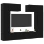 Conjunto de mueble de TV 6 pcs Roble negro 100 x 30 x 30 cm
