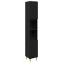 Juego de muebles de baño con puerta 3 pcs Negro 60 x 30 x 60 cm