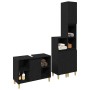 Juego de muebles de baño con puerta 3 pcs Negro 60 x 30 x 60 cm