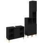 Juego de muebles de baño con puerta 3 pcs Negro 60 x 30 x 60 cm