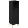 Juego de muebles de baño con puerta 3 pcs Negro 60 x 30 x 60 cm