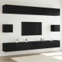 Conjunto de mueble de TV 8 pcs Roble negro 100 x 30 x 30 cm