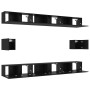 Conjunto de mueble de TV 8 pcs Roble negro 100 x 30 x 30 cm