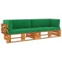 2-Sitzer Paletten-Sofakissen imprägniertes Kiefernholz braun von vidaXL, Gartensets - Ref: Foro24-3066666, Preis: 239,10 €, R...
