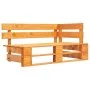 Two-seater pallet sofa with pine wood cushions in brown impregnated wood. by vidaXL, Garden sets - Ref: Foro24-3066666, Price...