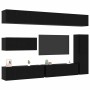 Conjunto de mueble de TV 7 pcs Roble negro 30.5 x 30 x 110 cm