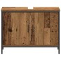 Juego de muebles de baño 4 pcs Marrón 33 x 33 x 185.5 cm