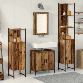 Juego de muebles de baño 4 pcs Marrón 33 x 33 x 185.5 cm