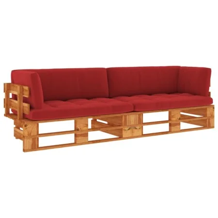 2-seater pallet sofa with brown impregnated pine wood cushions by vidaXL, Garden sets - Ref: Foro24-3066667, Price: 239,10 €,...