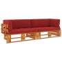 2-seater pallet sofa with brown impregnated pine wood cushions by vidaXL, Garden sets - Ref: Foro24-3066667, Price: 239,10 €,...