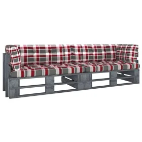 2-seater pallet sofa with gray impregnated pine wood cushions by vidaXL, Garden sets - Ref: Foro24-3066637, Price: 260,23 €, ...