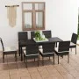 Garten-Essgruppe 9-teilig aus schwarzem synthetischem Rattan von vidaXL, Gartensets - Ref: Foro24-3065698, Preis: 690,15 €, R...