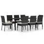 Garden dining set 9 pieces black synthetic rattan by vidaXL, Garden sets - Ref: Foro24-3065698, Price: 681,02 €, Discount: %