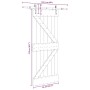 Puerta corredera con herrajes madera maciza de pino 85x210 cm