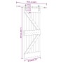 Puerta corredera con herrajes madera maciza de pino 80x210 cm