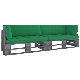 2-seater pallet sofa with gray cushions and impregnated pine wood by vidaXL, Garden sets - Ref: Foro24-3066630, Price: 256,64...