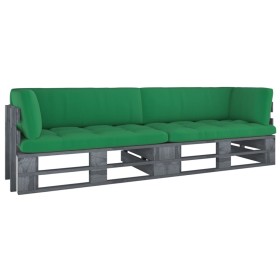 2-Sitzer-Sofakissen aus Palettenholz grau imprägniertes Kiefernholz von vidaXL, Gartensets - Ref: Foro24-3066630, Preis: 247,...