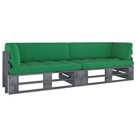2-Sitzer-Sofakissen aus Palettenholz grau imprägniertes Kiefernholz von vidaXL, Gartensets - Ref: Foro24-3066630, Preis: 247,...