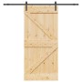 Puerta corredera con herrajes madera maciza de pino 80x210 cm