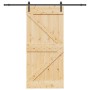 Puerta corredera con herrajes madera maciza de pino 90x210 cm