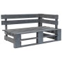 2-Sitzer-Palettensofa mit grau imprägnierten Kiefernholzkissen von vidaXL, Gartensets - Ref: Foro24-3066631, Preis: 247,17 €,...