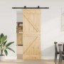 Puerta corredera con herrajes madera maciza de pino 70x210 cm