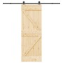 Puerta corredera con herrajes madera maciza de pino 70x210 cm