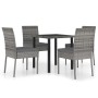 5-Piece Gray Synthetic Rattan Garden Dining Set by vidaXL, Garden sets - Ref: Foro24-3065700, Price: 285,21 €, Discount: %