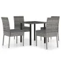 5-teiliges graues Garten-Ess-Set aus synthetischem Rattan von vidaXL, Gartensets - Ref: Foro24-3065700, Preis: 282,43 €, Raba...