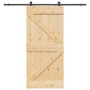 Puerta corredera con herrajes madera maciza de pino 100x210 cm
