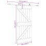 Puerta corredera con herrajes madera maciza de pino 100x210 cm