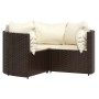 4-teiliges Gartenmöbel-Set und Kissen aus braunem synthetischem Rattan von vidaXL, Gartensets - Ref: Foro24-319760, Preis: 23...