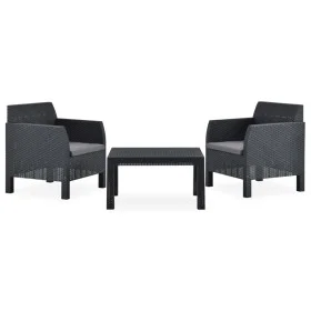 Garden furniture set 3 pieces anthracite gray PP rattan cushions by vidaXL, Garden sets - Ref: Foro24-3067233, Price: 228,21 ...