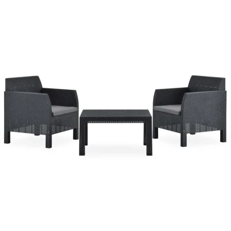 Gartenmöbel-Set 3-teilig anthrazitgraue PP-Rattankissen von vidaXL, Gartensets - Ref: Foro24-3067233, Preis: 228,21 €, Rabatt: %