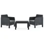 Gartenmöbel-Set 3-teilig anthrazitgraue PP-Rattankissen von vidaXL, Gartensets - Ref: Foro24-3067233, Preis: 228,21 €, Rabatt: %