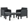 Gartenmöbel-Set 3-teilig anthrazitgraue PP-Rattankissen von vidaXL, Gartensets - Ref: Foro24-3067233, Preis: 228,21 €, Rabatt: %