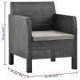 Gartenmöbel-Set 3-teilig anthrazitgraue PP-Rattankissen von vidaXL, Gartensets - Ref: Foro24-3067233, Preis: 228,21 €, Rabatt: %
