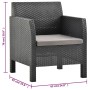 Gartenmöbel-Set 3-teilig anthrazitgraue PP-Rattankissen von vidaXL, Gartensets - Ref: Foro24-3067233, Preis: 231,11 €, Rabatt: %