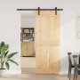 Puerta corredera con herrajes madera maciza de pino 80x210 cm