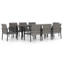 Garden dining set 9 pieces gray synthetic rattan by vidaXL, Garden sets - Ref: Foro24-3065716, Price: 501,73 €, Discount: %